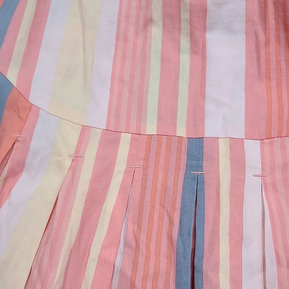 Free People 100% Cotton Striped Pink and Blue Women Dress